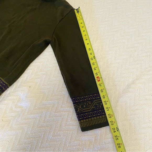 VTG Lennie brand green mock neck sweater with purple and green patterns L Women - Picture 3 of 10